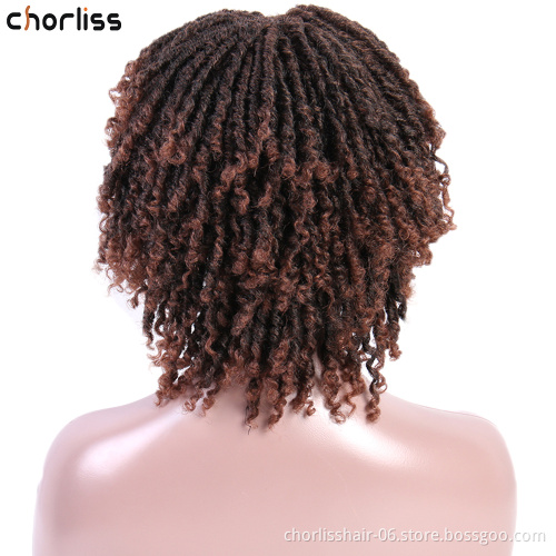 Hot Selling Cheap Bug African Short Dreadlocks Wig Faux Locs Hair Braided Wigs For Black Women Synthetic Hair Wigs